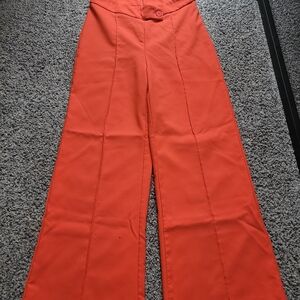 Women's Orange Wide-Leg Pants